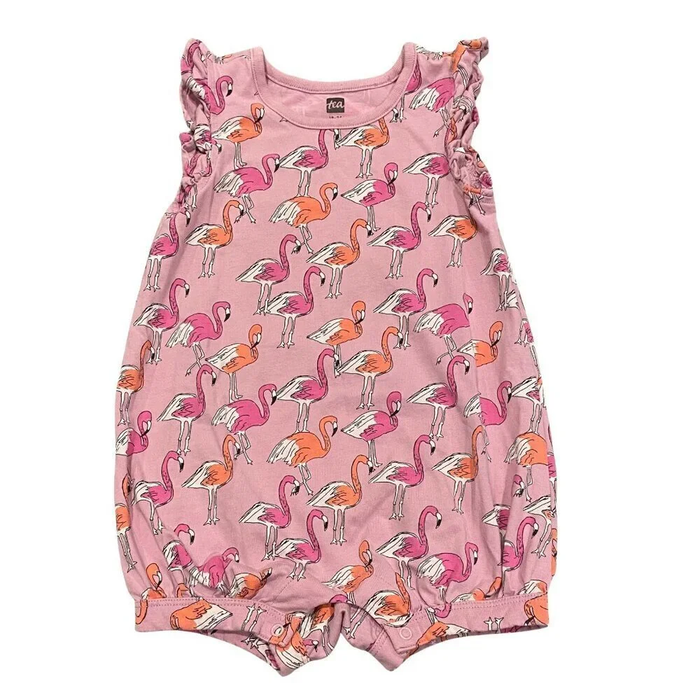 Tea Collection Baby Girl's Flamingo Romper